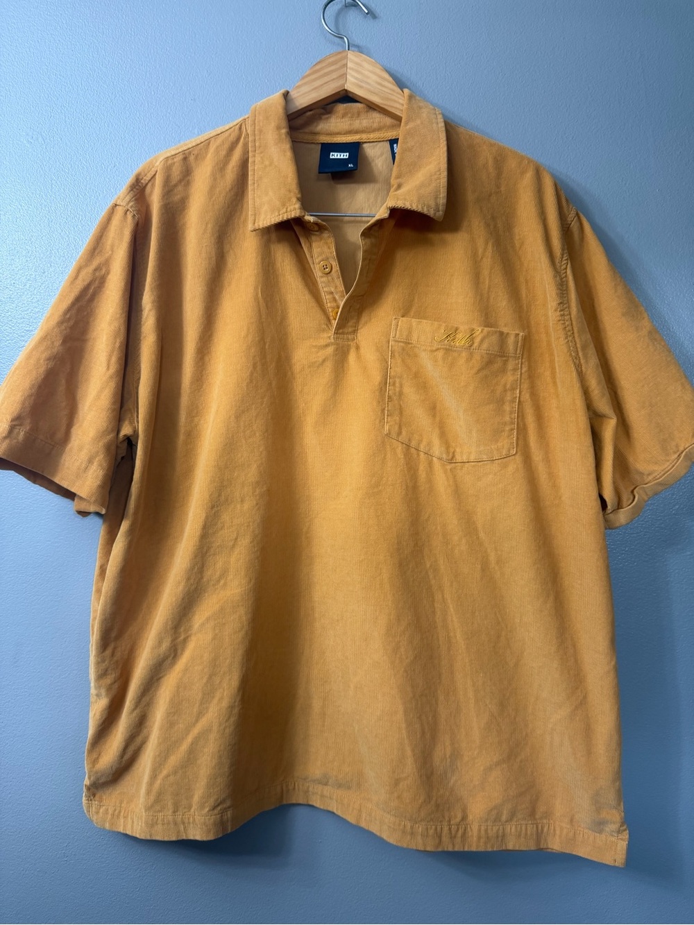 Kith Mustard Short-Sleeve Pocket Polo XL
